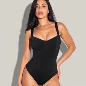 Black Underwire One-Piece Swimsuit - Women Swim